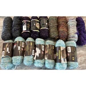 LOT 15 SKEINS Lion Brand Homespun Yarn Multi-Color Blends